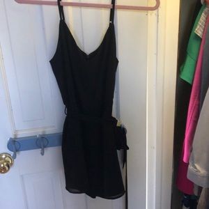 BLACK CHIFFON ROMPER